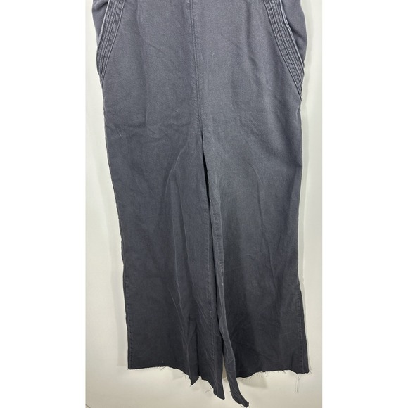 Pilcro x Anthropologie Puddle Jumpsuit Wide Leg Faded Black Raw Hem 28 Tall - Picture 7 of 16